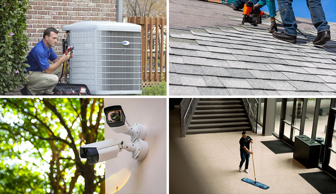Home and commercial property services collage